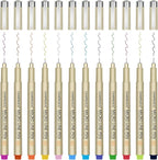 CHARSOCO 01 Micro Pen, 12 Colors Fine Point Pen, 0.25mm Fineliner Ink Pens for Artist Illustration, Waterproof Archival Ink, Sketching, Anime, Manga, Technical Drawing and Scrapbooking-fan