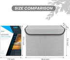 Bagnizer Linen Fabric Foldable Storage Cube Bin Organizer Basket with Flip-Top Lid & Handles, Large Clothes Blanket Box for Home, Office, Closet, Light Gray, 4 Pack 14.6 x 9.5 x 9.5”