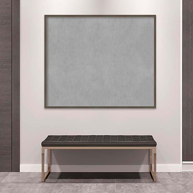 Amanti Art Grey Framed Magnetic Board 41x49 Oversize Vision Board for use with Magnets, 100% Metal Sheet to Display Items as Office Decor or for Home Organization in mudroom, Kitchen or Kids Room