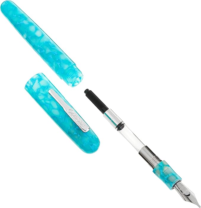 Conklin All American Fountain Pen in Turquoise Serenity – Stub Nib, Artistic Design & Superior Craftsmanship – Ideal Gift for Calligraphers & Pen Collectors