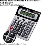 YEBMoo 12 Digit Desktop Calculator with Large LCD Display and Sensitive Button, Dual Solar Power and Battery, Standard Function for Office (YE1200v)
