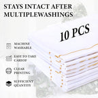 10 Pcs Reserved Chair Signs Cloth Church Placeholder Reserved Pew Signs Chair Reserved Seat Coverswith Printed Words For Weddings, Churches, Eceptions, Cinema,Celebrations, Parties and Events(White)