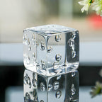 QFkris 2.2" Glass Dice Paperweight Glass Art Dice Figurine Paper Weights for Desk
