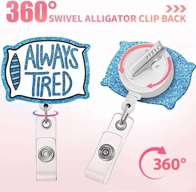 Aoryalps Retractable Badge Reel Holder Retractable with ID Clip for Nurse Nursing Name Tag Card Nursing Student Teacher Doctor Medical Assistant Work Office Clip-Gifts for Nurse