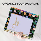 GNL 2026 Planner, Weekly and Monthly Planner (January - December 2026), 8.5" x 11" Monthly Agenda Planner with Waterproof Flexible Cover, Spiral Binding Notebook with Tab, Pockets, Bookmark, Flower