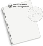 HULYTRAAT Large Dot Grid Spiral Notebook, 8.5" x 11", Premium 100gsm Ivory White Paper, Sturdy See-Through Cover, 128 Dotted Pages per Notebook(2 Pack) for Home, School, Office, Artist Writing/Drawing