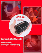 Finezeal 670nm Red Book Light [2 Pack] - Zero Blue Light, Rechargeable Clip On Red Reading Light Lamp for Reading at Night - Poratble Dimmable LED Book Lamp, Gift for Lovers Travel Studying Nursing