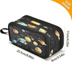BOENLE Solar System Space Planets Pencil Case Box Boys Girls Large Pencil Pouch with Zipper Compartments Big Capacity Stationery Pen Bag Organizer for Kids Teens Adults School