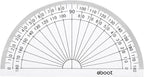 EBOOT 50 Pcs Math Protractors Plastic Protractor 180 Degrees, 4 Inches(Clear)