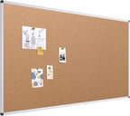 VIZ-PRO Large Cork Bulletin Board, 96 X 48 Inches, Wall-Mounted Corkboard with Silver Aluminium Frame for School, Office, and Home 8' X 4'