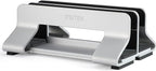 Psitek Aluminum Dual Vertical Laptop Stand Dock Holder, Supports 2 Devices, Adjustable Slot Width 15-36mm, Space-Saving Upright Storage for MacBook and Laptops