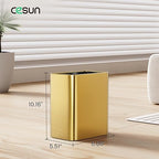 Cesun Small Bathroom Trash Can 2.1 Gallon Wastebasket, Modern Metal Garbage Can Office Waste Basket, Gold Stainless Steel Trash Bin for Bedroom, Home Office, Toilet, rv, Near Desk, Under Sink