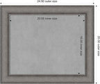 Amanti Art Grey Framed Magnetic Board 20x24 Small Vision Board for use with Magnets, 100% Metal Sheet to Display Items as Office Decor or for Home Organization in mudroom, Kitchen or Kids Room