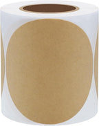 Hybsk Round Color Coding Circle Dots Labels Warehouse Inventory Organizer Stickers (3 inch, Kraft)