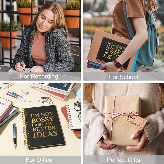 Vgrti I'm Not Bossy Just Have Better Ideas Spiral Notebook, Funny Saying Sarcastic Work Notebook for Coworkers Boss Adults, Office Humor Gag Gifts Promotion Gifts for Women Men Leader Dad Mom Manager