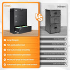 AFAIF 4 Drawer File Cabinets for Home Office, Metal Filing Cabinet with Lock, Black Locking File Caninet Four Drawer, Office Storage Caninets Steel Cabnet for Letter/Legal/A4/F4-Assembly Required