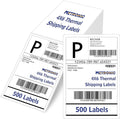 METRONIC Shipping Labels 4x6 500 PCS Fanfold Direct Thermal Labels, Perforated and Strong Adhesive Sticker Paper Thermal Printer Labels, Compatible with Rollo, JADENS, Phomemo, MUNBYN Printer