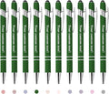 CRME Bulk Custom Pens Personalized Customized Engraved Writing Pen with Name Logo Soft Grip Ball Point Pen for Men Women Smooth Writing Black Ink for Business School Office Green
