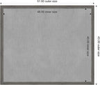 Amanti Art Grey Framed Magnetic Board 43x51 Oversize Vision Board for use with Magnets, 100% Metal Sheet to Display Items as Office Decor or for Home Organization in mudroom, Kitchen or Kids Room