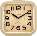 Tinload 5.5" Large Analog Alarm Clock Silent Non Ticking, Gentle Wake, Beep Sounds, Increasing Volume, Battery Operated Snooze and Manual Light, Easy Set, Cream