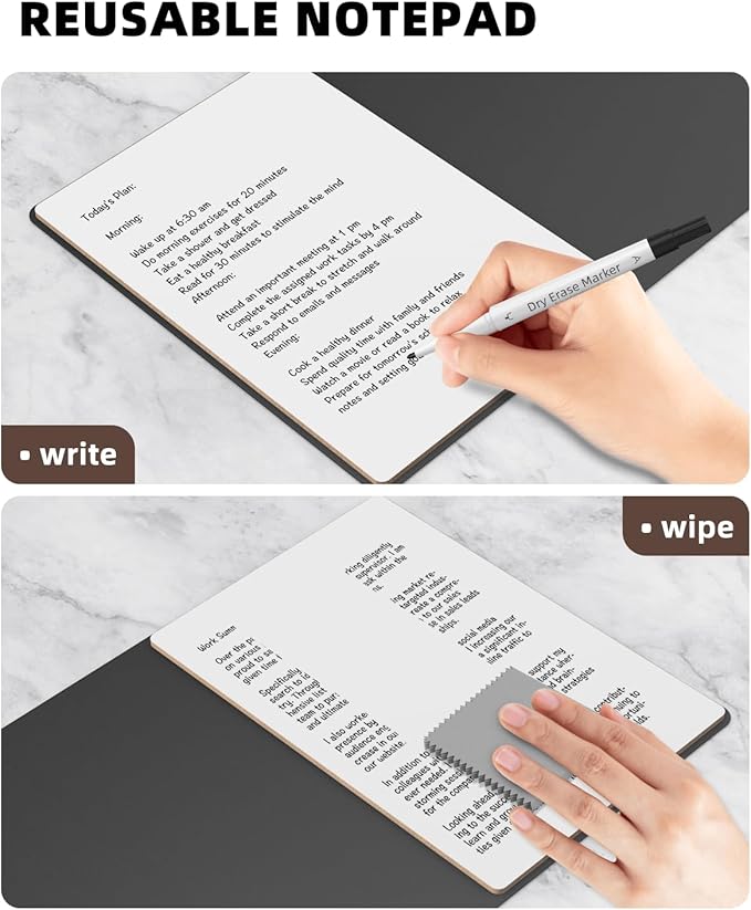 Mehaving Small Dry Erase Board with Stand for Desk, Portable Reusable Desktop Notepad, 9.5 * 6.6in Memo White Board,Office Home Supplies Desk Accessories MH770 (Rose)