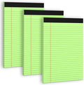 3 Pack Colored Legal Pads 8.5 x 11 Wide Ruled Note Pads, Green Notepads Writing Pads 30 Sheets/Pad, Perforated Lined Paper Note Pad 8.5 x 11 of Paper Notebook To-Do List for School & Office Supplies