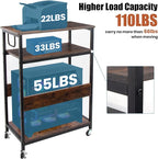 Extra Large Height Adjustable Computer Tower Stand, Computer & Machine Carts, PC Tower Stand, Printer Stands with Steel Wheels, Holds Up to 110 lbs (Fits 11" D x 22" W x 24.5" H Towers)