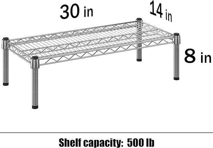 Regal Altair 14" Deep x 30" Wide x 8" Height 1-Tier Wire Shelving Kit | NSF Commercial Storage Rack Unit