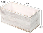 ExoLiry Rustic White Washed Wood Mail Box Storage Holder File Organizer Tabletop Wooden Basket Letter Script Design Envelope Folder Decorative Container Desk Home Office Entryway Bedroom Living Room