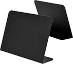 Juvale Metal Tabletop Chalkboard Signs - Galvanized Iron Metal Chalk Signs - Buffet Chalk Board Table Tent & Menu Stand - Counter Displays & Display Stand - 3"x 4.2", Black, Pack of 8