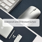 Wolaile PU Leather Desk Pad Blotter,Navy Waterproof Office Desktop Mat for Men,36x17in Non-Slip Large Mouse Pad/Writing Protector/Desk Accessories