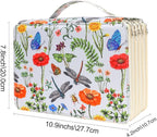 Colored Pencil Case - 252 Slots Pencil Holder with Zipper Closure Twill Fabric Large Capacity Pencil Case for Watercolor Pens or Markers, Pencil Case Organizer for Artist (White)