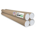 Cardboard Mailing Tubes, 4" x 48" with Plastic Caps, Pack of 4 - USA-Made USPS Approved Poster Tube for Documents & Blueprints - Reinforced Mailing Cylinders for Shipping & Storage by IDL Packaging