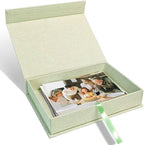 Sprsthai 8x10 Archival Photo Storage Box with Lid – Stackable Memory Keepsake Organizer for Photos, Certificates, Jewelry & Scrapbooking Supplies Grass Green