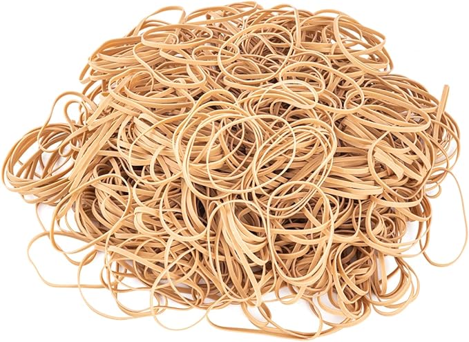BILINNY Rubber Bands Size 33, Bulk Pack of 10lb (6,000) Tan Rubber Bands, 3.5"x1/8", Made In USA