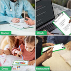 TFDLCG zm Green Clipboard with Pen Holder,Plastic Clipboard Standard Letter A4 Size,Heavy Duty Clip Boards 8.5x11,Cute Hanging Clipboards for Women Kids Students School Office Home