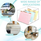 4x6 Index Card Holder Acrylic Index Card Organizer Clear Index Card Box Flash Card Holder with 5 Index Card Dividers Recipe Cards Holder Notecard Storage Box 150 Ruled Cards Stickers For Office Desk