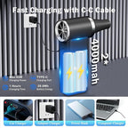 Compressed Air Duster- 180000 RPM Brushless Motor,45W Fast Charge,4-Speed Adjustable Electric Air Duster, Rechargeable Mini Duster Blower for PC,Keyboard,Car,Outdoors,Home and Snow Clearing,Black