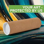 2" x 12" Reinforced Kraft Paper Mailing Tubes, Pack of 4 Tubes with 2 Caps Each – USPS Approved Poster Tube – Made in USA Cardboard Tube for Shipping and Storing Posters, Prints, Artwork, or Documents