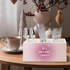 URLLUAE Preppy Pink Aura Inspirational Wooden Pen Pencil Holder for Office Desk Accessories, It's Already Yours the Universe Spiritual Positive Makeup Brush Toothbrush Holder Organizer