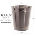 BINO Metal Waste Basket for Home, Office, Bathroom, Dorm, Kitchen and More | Trash Can Bin for Bedroom | Desk Trash Can | Home Essentials