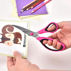 Zicolu Craft Scissors Set, Sharp Scissors All Purpose Heavy Duty, Teflon Non-stick Titanium Coated, Ergonomic Grip, Ideal for Sewing Fabric DIY&Arts Scrapbook School Office Supplies, 9.3''/8.5''/5.6"
