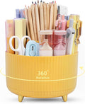 SKYDUE 360 Degree Rotating Desk Organizer, Dual-Purpose Pencil Pen Holder, Rotating Desk Pen Organizer with 5 Slots, Pencil Cup for Office, School, Home