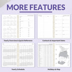 GNL 2026 Planner, Weekly ＆ Monthly Planner 2026, JAN. 2026 – DEC. 2026, 6.4" x 8.3" Monthly Agenda Planner with Tabs, Waterproof Flexible Cover, Spiral Binding, Double-sided Pocket, Bookmark, Purple