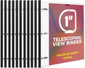 MAKHISTORY 12 Pack Telescoping 3 Ring Binder 1 Inch, Flexible Thin Binder with Customized Front Cover, Holds Up 225 Sheets, School Office Supplies, White