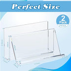 2 Pack 3x5 Index Card Display Holder Acrylic Cards Holder Stand Acrylic Business Card Holders Name Card Organizer Postcard Stand Display 200 Capacity for Studying Supplies No Card (Clear, 2 Pack)