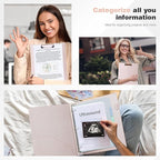 Ospelelf 3 Ring Binder with Clipboard, 1 Inch Leather, Letter Size (8.5" x 11"), Clipboard Binder with 5 Tab Dividers, Rose Gold