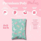 Pretty Package Store 6x9 Designer Poly Mailer 100 Pack Heavy Duty Waterproof Self Seal Shipping Bags for Small Business Large Mailing Envelopes Bulk Tear Resistant Packaging Butterfly