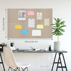Large Cork Board 36" x 24", 6 Pack Felt Wall Tiles with Colored Pushpins, Bulletin Board with Removable Self-Adhesive Strips, Pin Board Cork Boards for Walls Office Home-Tan