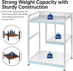 Fannova Large Printer Stand Table with Storage Shelf for Host Computer, PC Tower, CPU and Shredder, 3 Tier Rolling Printer Cart with Wheels for Home Office Storage and Organization - White